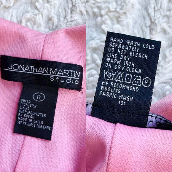 Vintage Y2K 100% silk fairy dress asymmetrical pink paisley print slip midi M - Picture 4 of 14